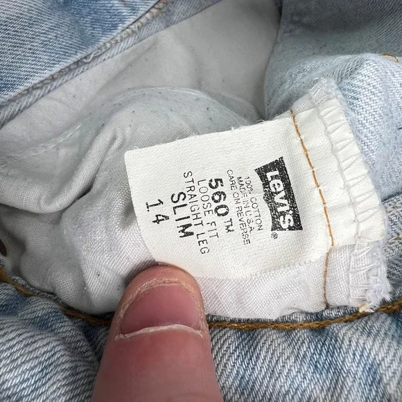 VTG Levis 560 Jeans Women 14 Blue Loose Fit Straight Leg Orange Tab Made in USA - Picture 9 of 10